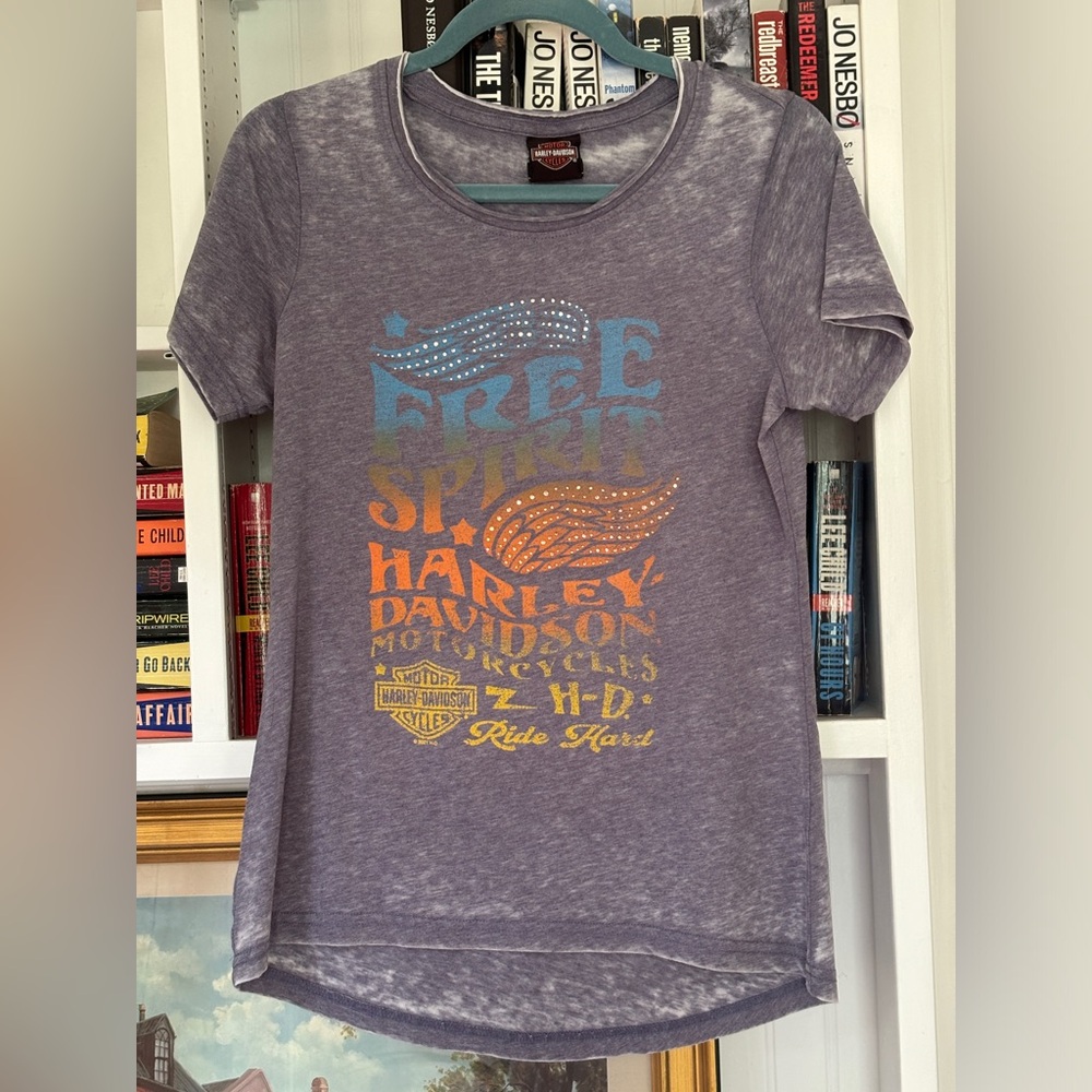 Harley Davidson Blue - Gray Free Spirit Rhinestones